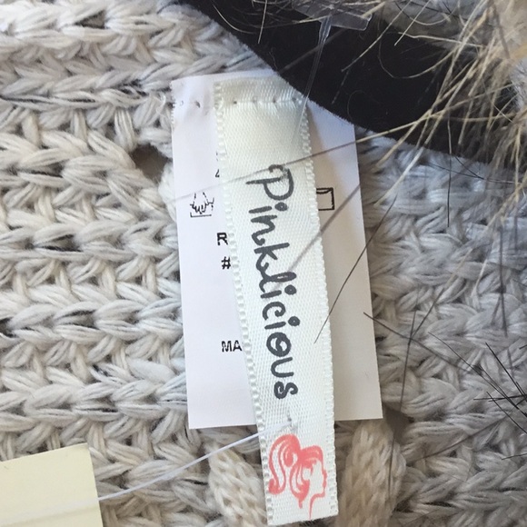 Pinklicious Faux Fur Collar Knit Sweater/Shrug S - Picture 8 of 10